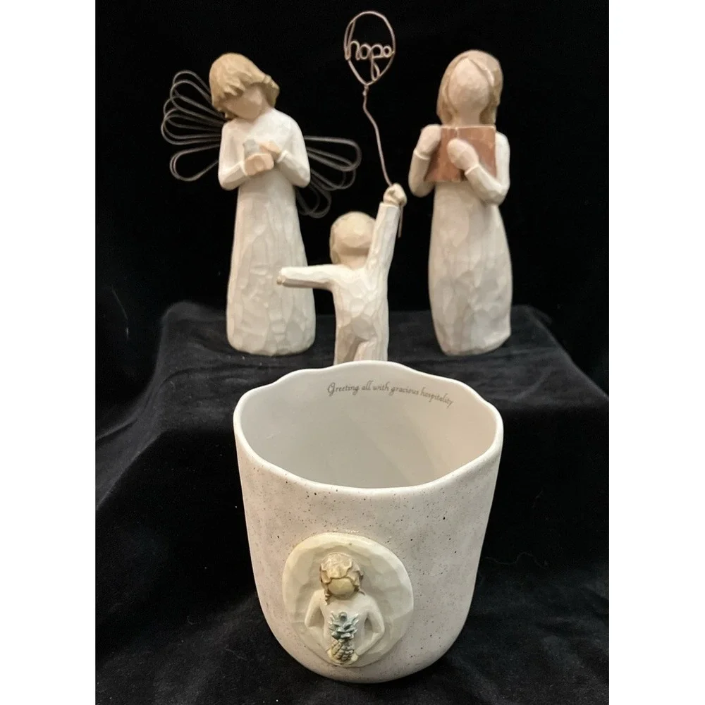 Lot Of 4 Demdaco Susan Lordi Willow Tree Angel of Healing Hope Learning Welcome